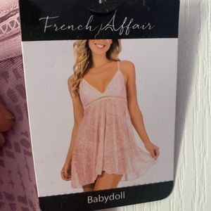 NWT French Affair babydoll nighty Pink size Large
